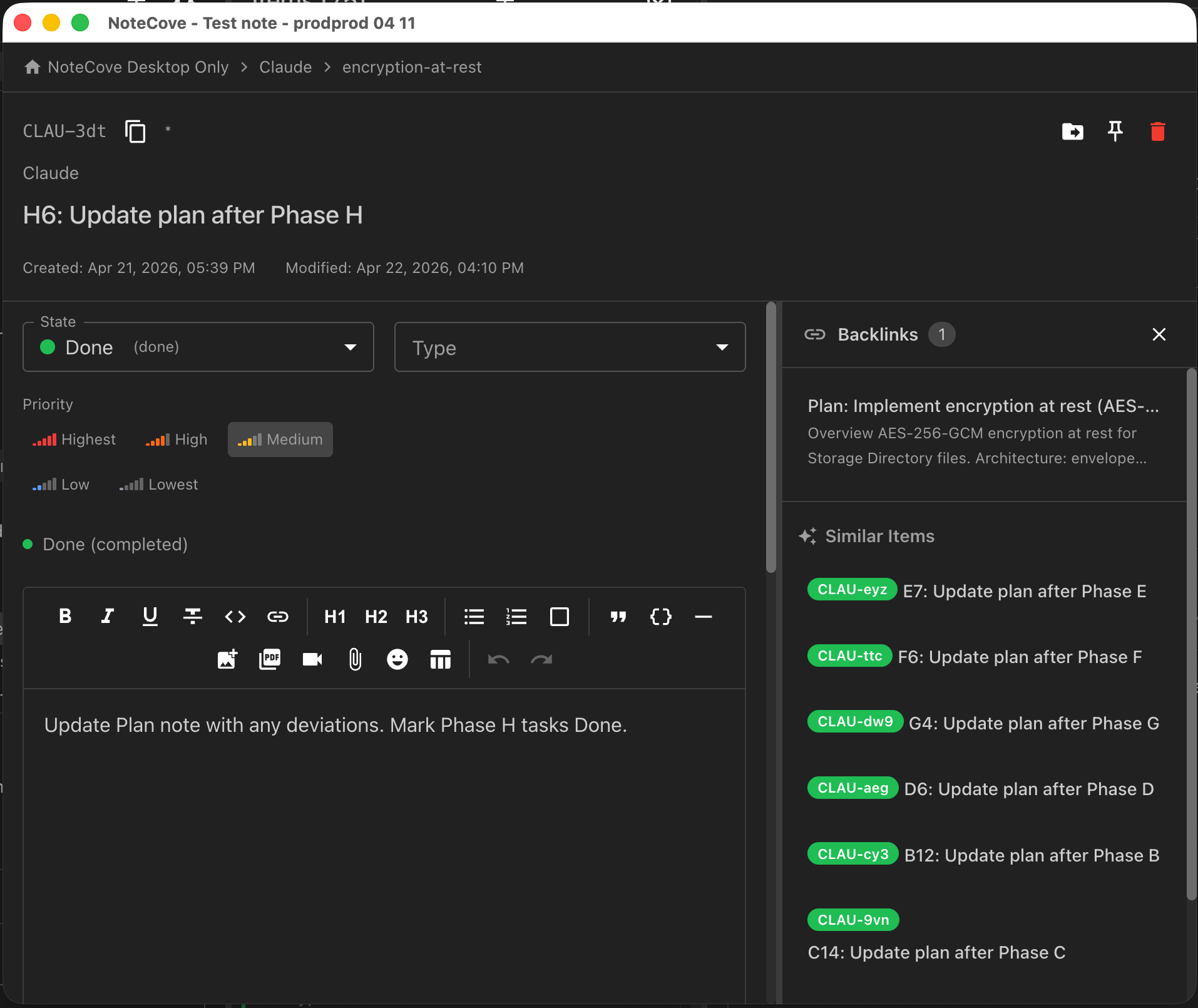 Backlinks for tasks