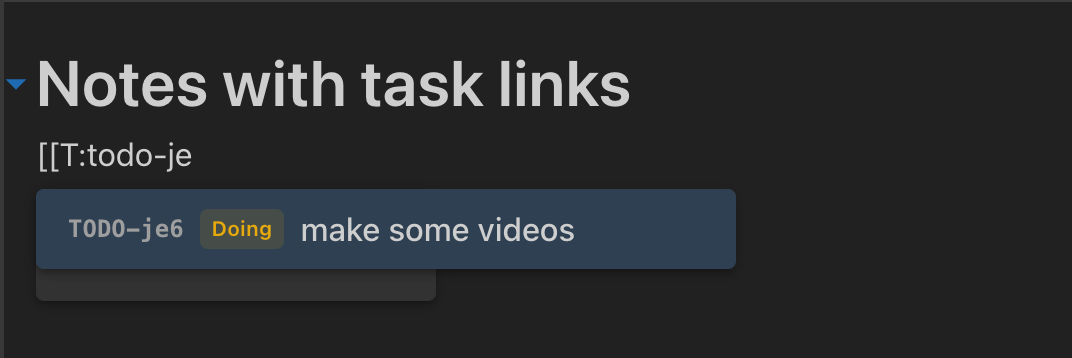 Task link autocomplete